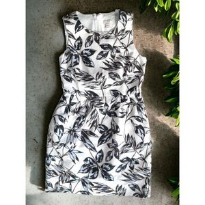 J.CREW Size 6 Petite Plant Tropical Coastal Sleeveless Cotton Sheath Dress